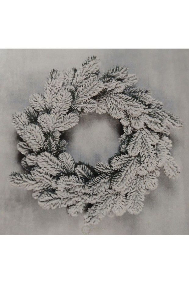 Вінок різдвяний засніжений з литої хвої d-40см